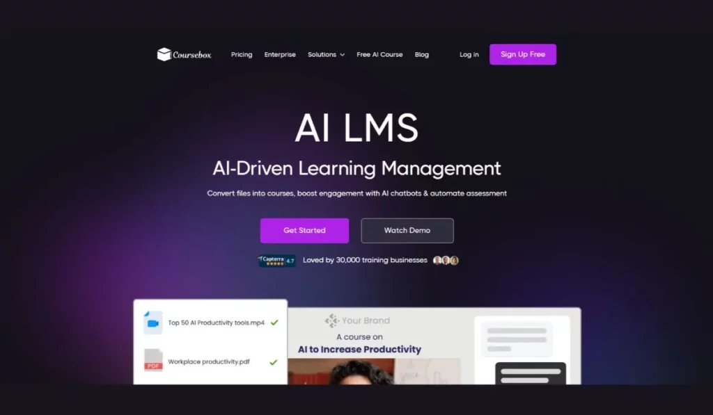 AI LMS by Coursebox כלי בינה מלאכותית ליצירת קורסים מקוונים