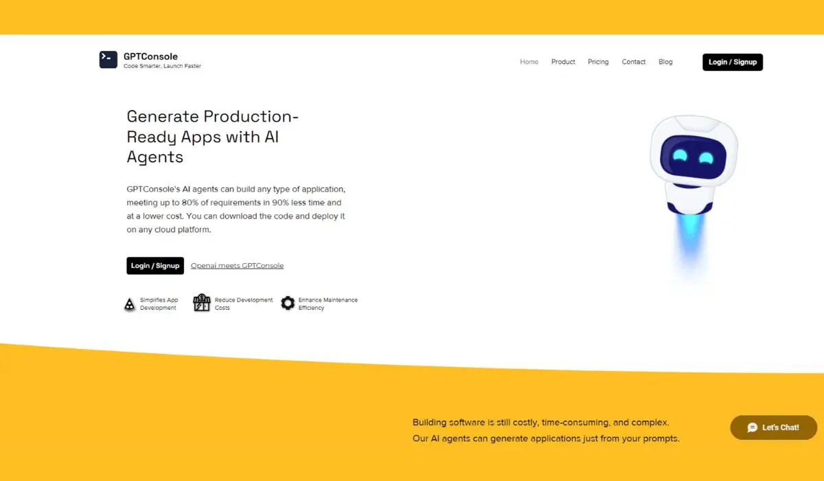 GPTConsole כלי בינה מלאכותית לפיתוח אפליצקיות