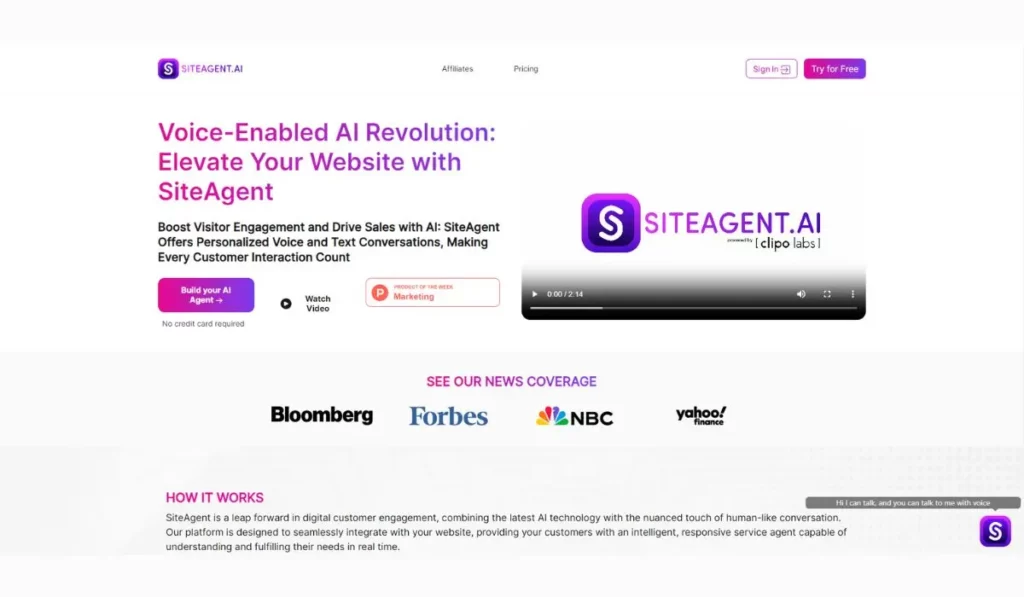 SiteAgent עוזר קולי מבוסס בינה מלאכותית למכירות