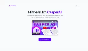 casper תוסף AI לכרום לסיכום והבנת תוכן